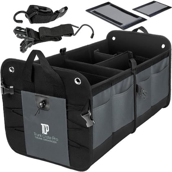 Car Storage Organizer, Gray Car Organizer, Trunk Organizer For Car, Suv, Truck - Picture 1 of 7